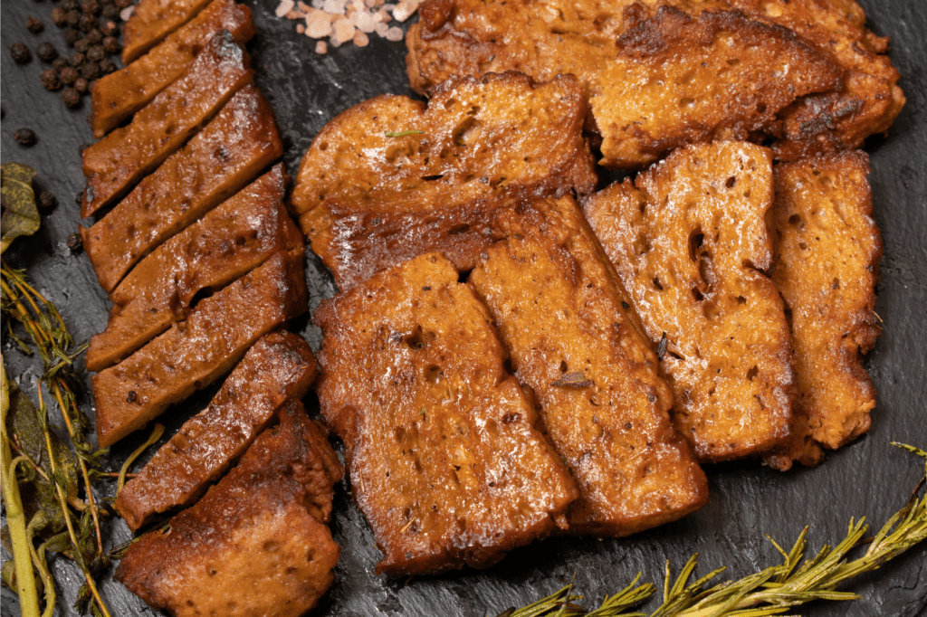 image showing seitan for a blogpost called: Wanna Know The 9+ Most Sustainable Protein Sources? No. 1 Will Surprise You!