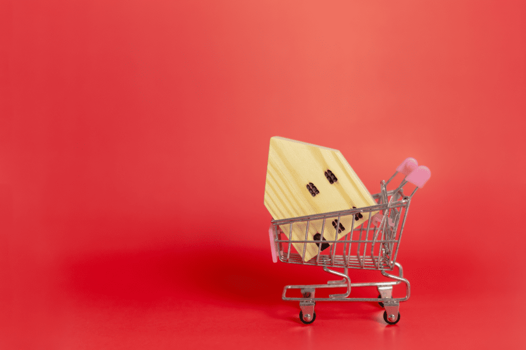 image showing a house in a shopping cart