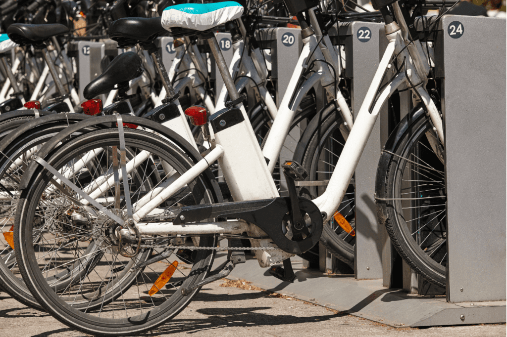 featured image for 101+ Proven Tips To Live a Sustainable Life in 2024 showing a bicycle rent station