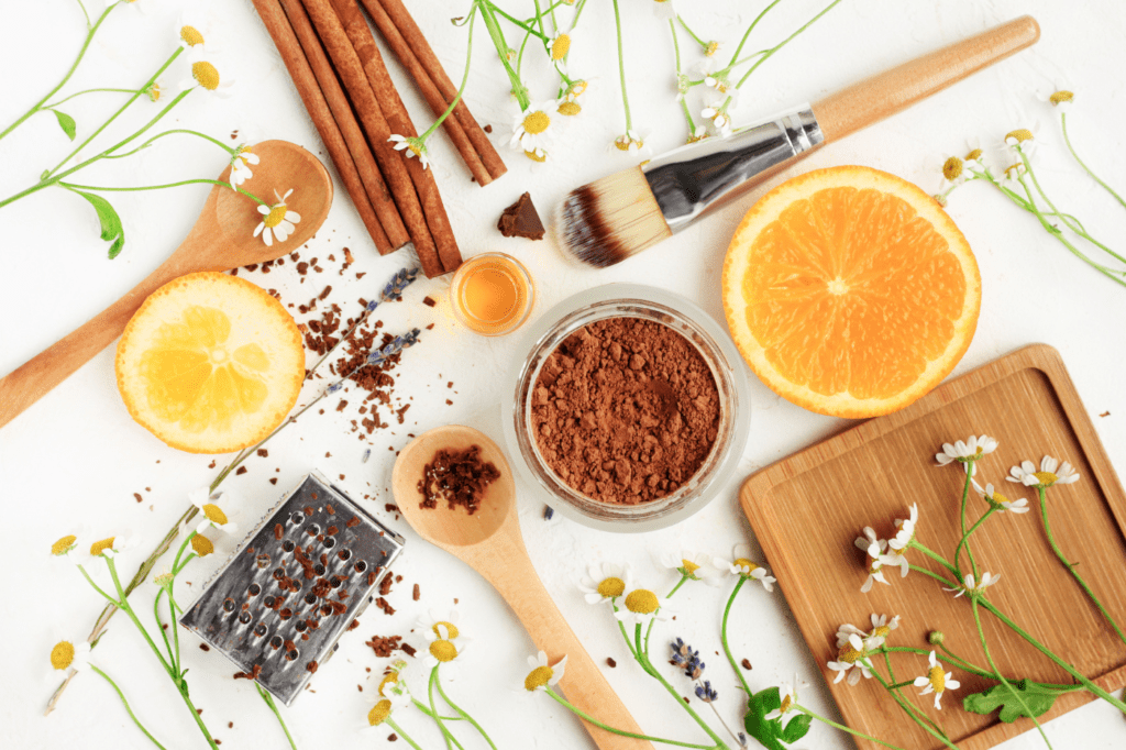 image featured in How To Make Your Skin Care Routine Sustainable in 7 Easy Ways showing ingredients for diy skin care