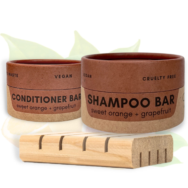 Zero Waste MVMT Shampoo & Conditioner Bar Set | Sweet Orange + Grapefruit product image