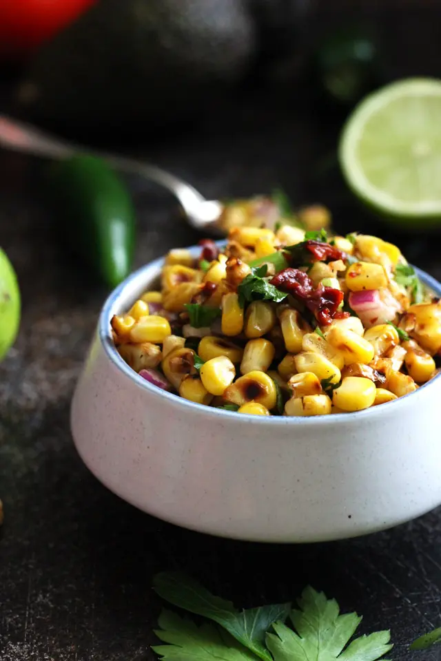 vegan corn salsa