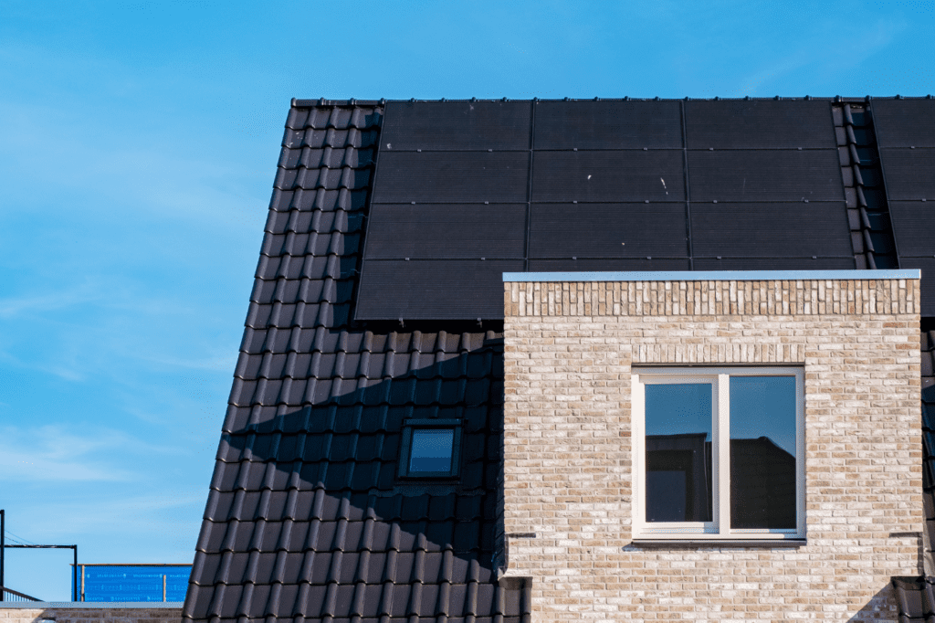 image showing all-black solar panels