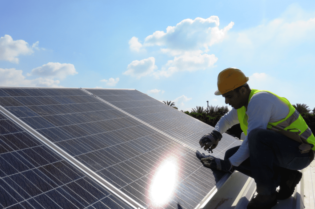 image showing black solar panels