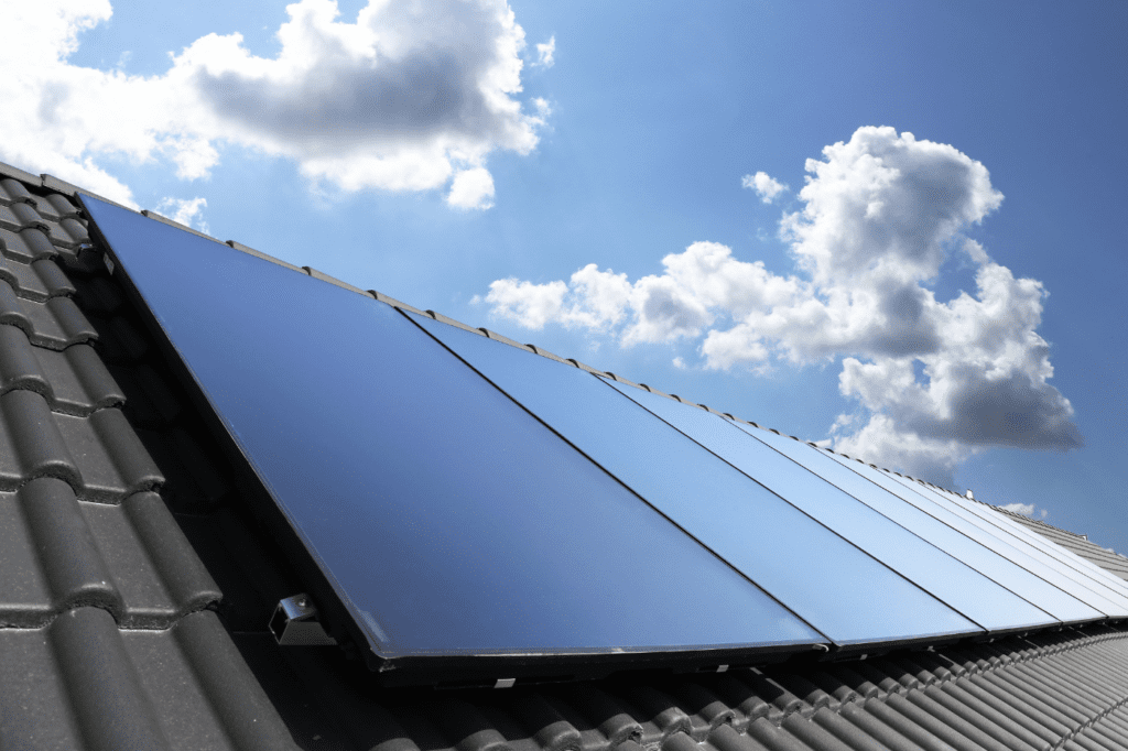 image showing roof with all-black solar panels