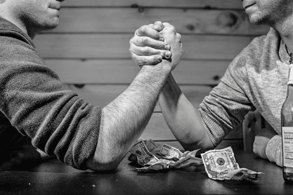 men arm wrestling