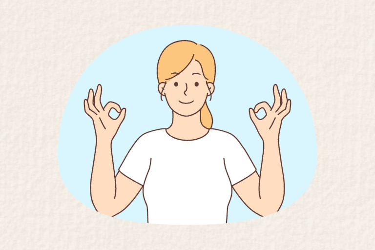 woman doing a mediation hand gesture (mudra)