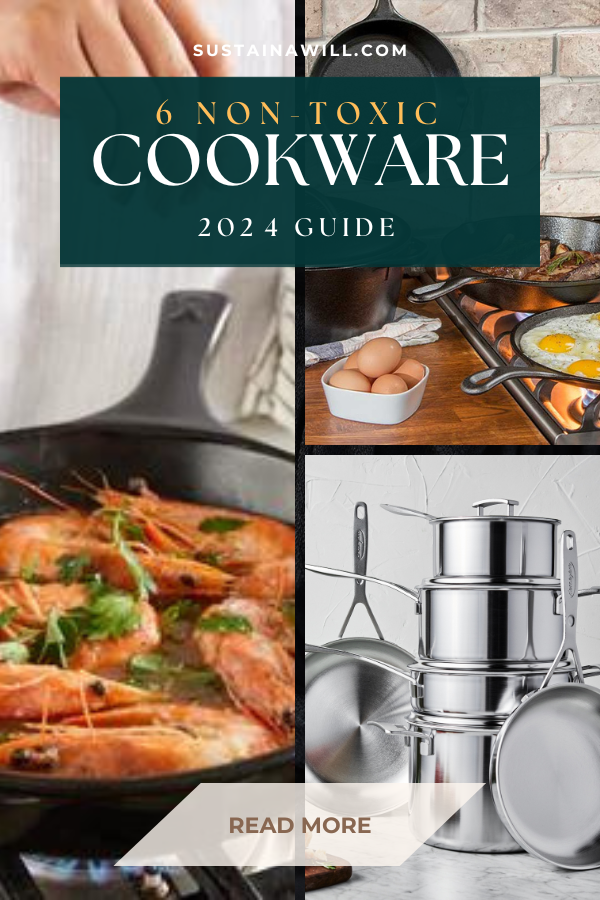 Pinterest optimized image showing the post title and web address for 6 Best Non-Toxic Cookware Of 2024, Tested & Approved